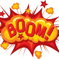 Cartoon boom comic book explosion png
